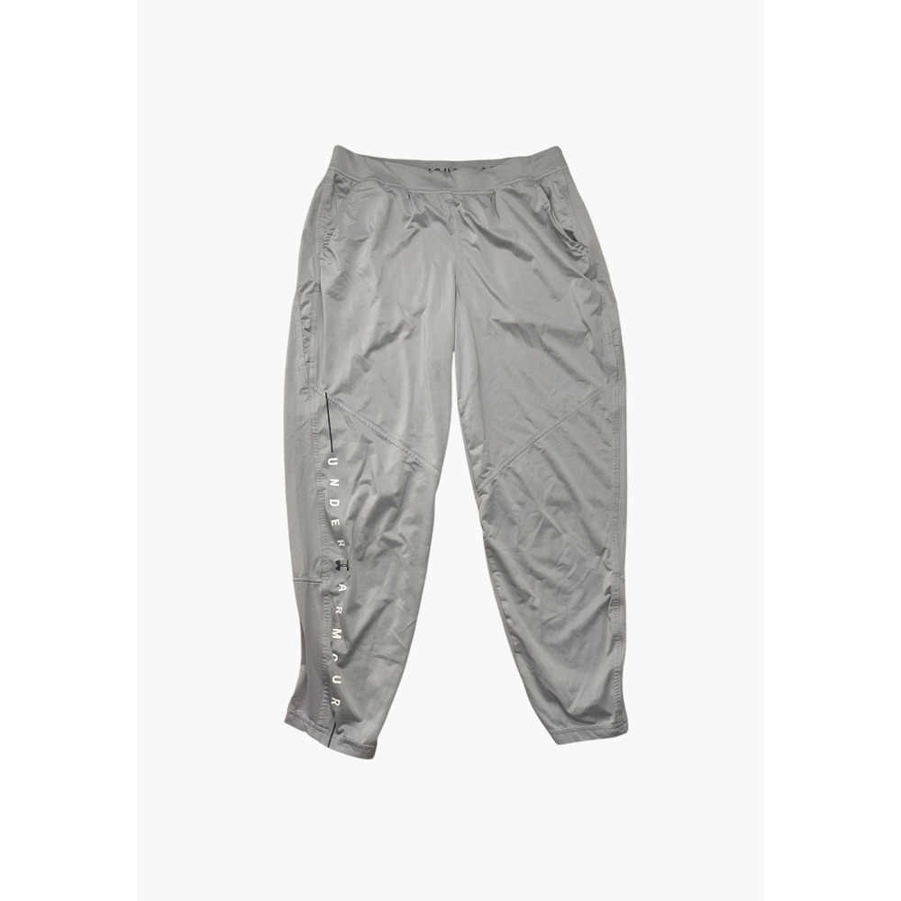Under Armour Womens Gray Black Tapered Joggers Athletic Training Pants XL